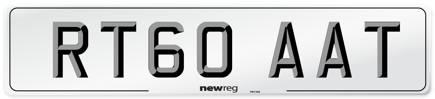 RT60 AAT Number Plate from New Reg